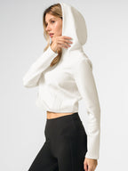 Modal Blend Hooded Zip Curved Hem