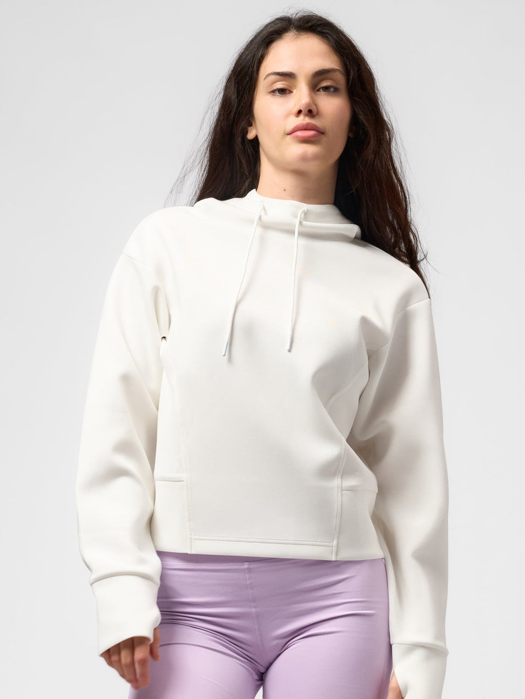 Modal Blend Panel Hoodie with Thumbholes