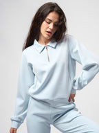 Modal Blend Collared Zip Tee Side Pockets