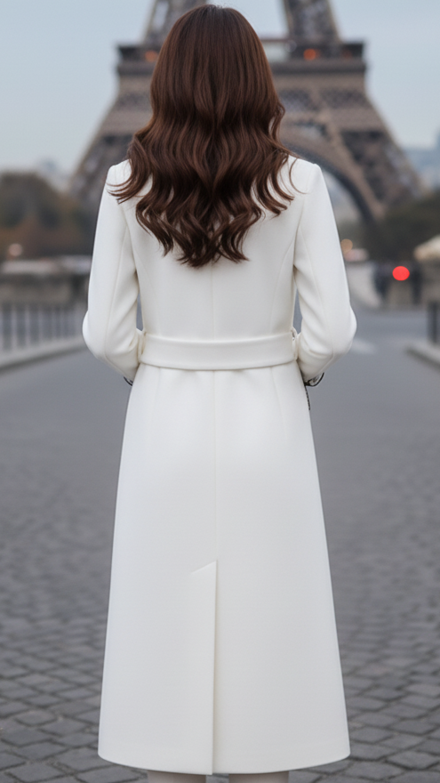 Chic | Long White Coat - Lumina