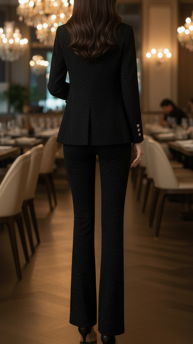 Sienna | Midnight Double Breasted Suit - Lumina