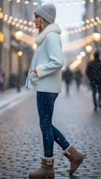 Elena | Jacket with Fluffy Collar - Lumina