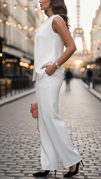 Isla | Sleeveless Blazer Suit Set - Lumina