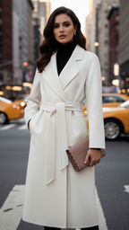 Elena Luxe | Classic Belted Wrap Coat - Lumina