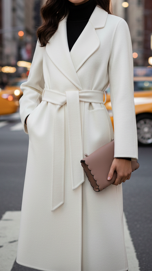 Elena Luxe | Classic Belted Wrap Coat - Lumina