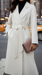 Elena Luxe | Classic Belted Wrap Coat - Lumina