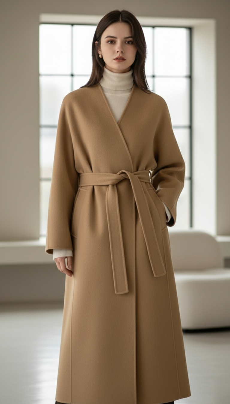 Elena | Kimono-Style Coat with Belt - Lumina