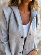 Arianna | Button-detailed Hooded Cardigan
