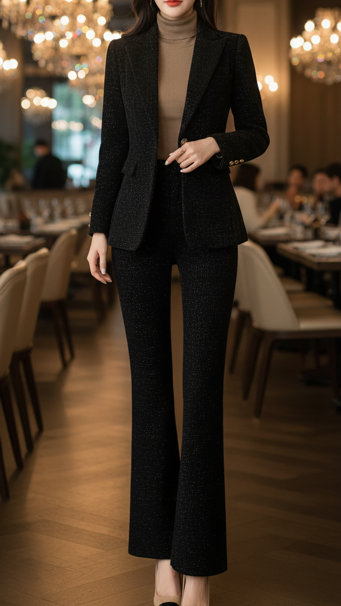 Sienna | Midnight Double Breasted Suit - Lumina