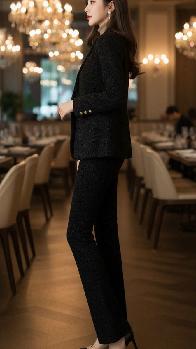 Sienna | Midnight Double Breasted Suit - Lumina