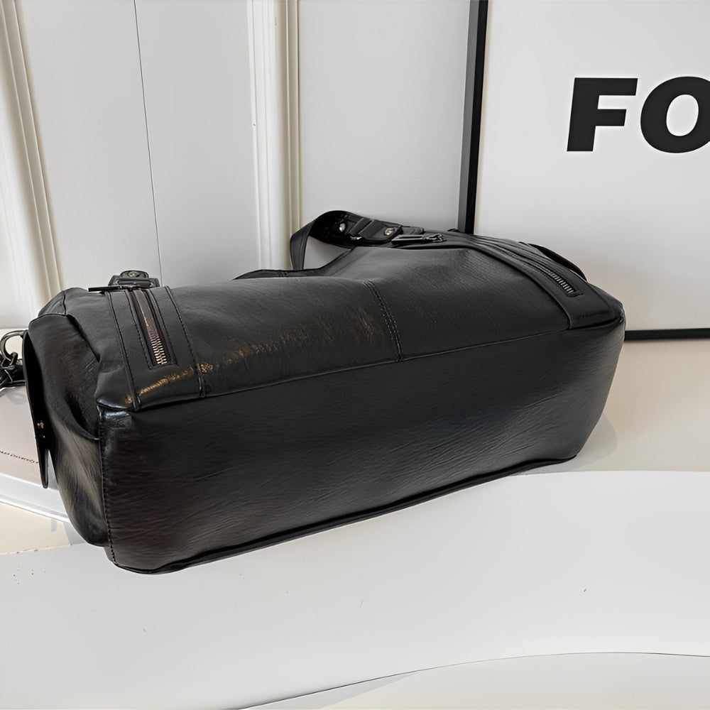 Aliona | Stylish Black School Bag with Versatile Functionality - Lumina