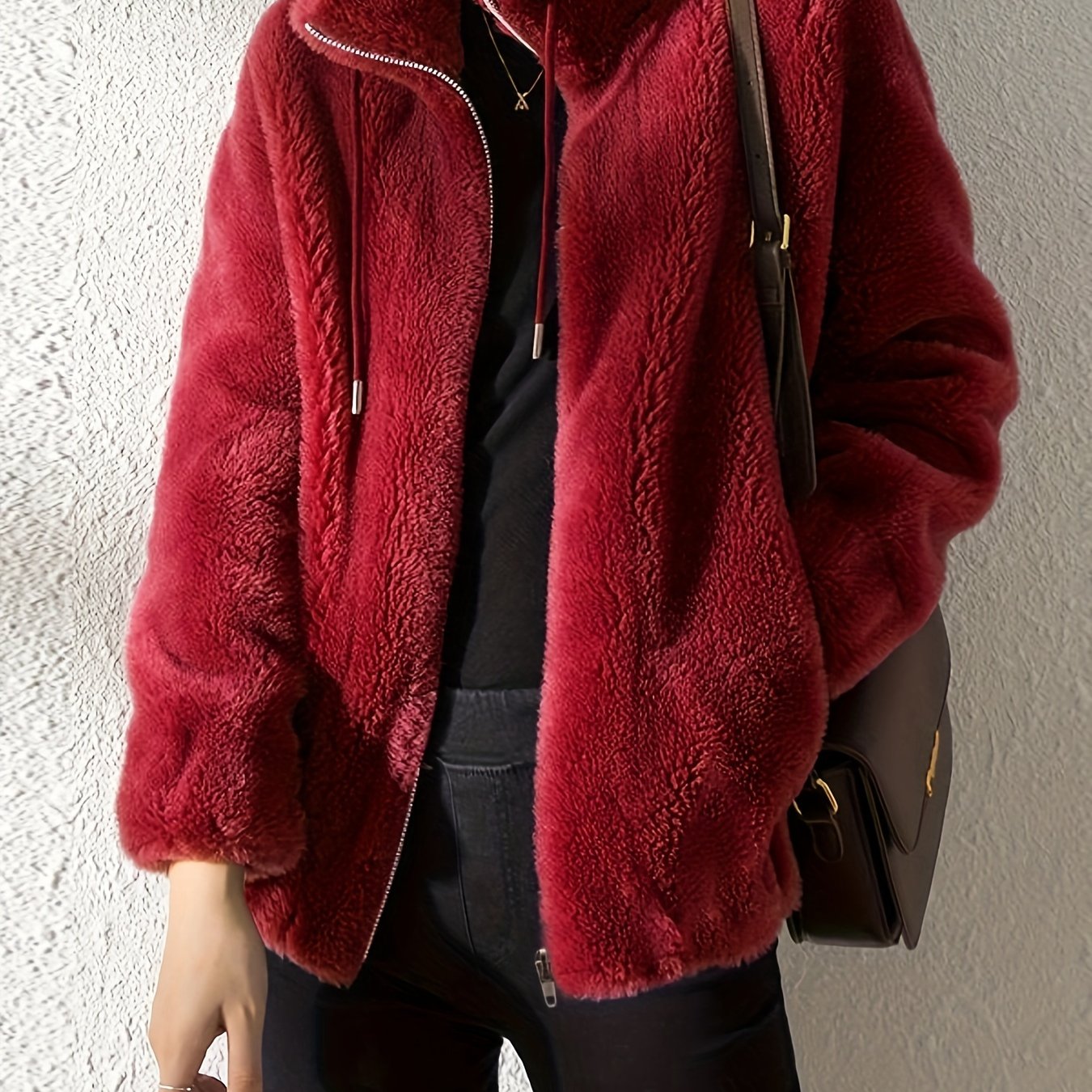 Beatrice | Plush Cozy Teddy Fleece Jacket with High Collar - Lumina