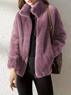 Beatrice | Plush Cozy Teddy Fleece Jacket with High Collar - Lumina