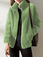 Beatrice | Plush Cozy Teddy Fleece Jacket with High Collar - Lumina