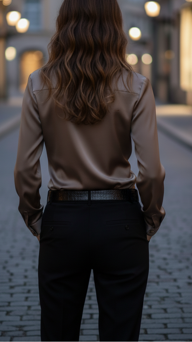 Isabelle | Lace Up Blouse - Lumina