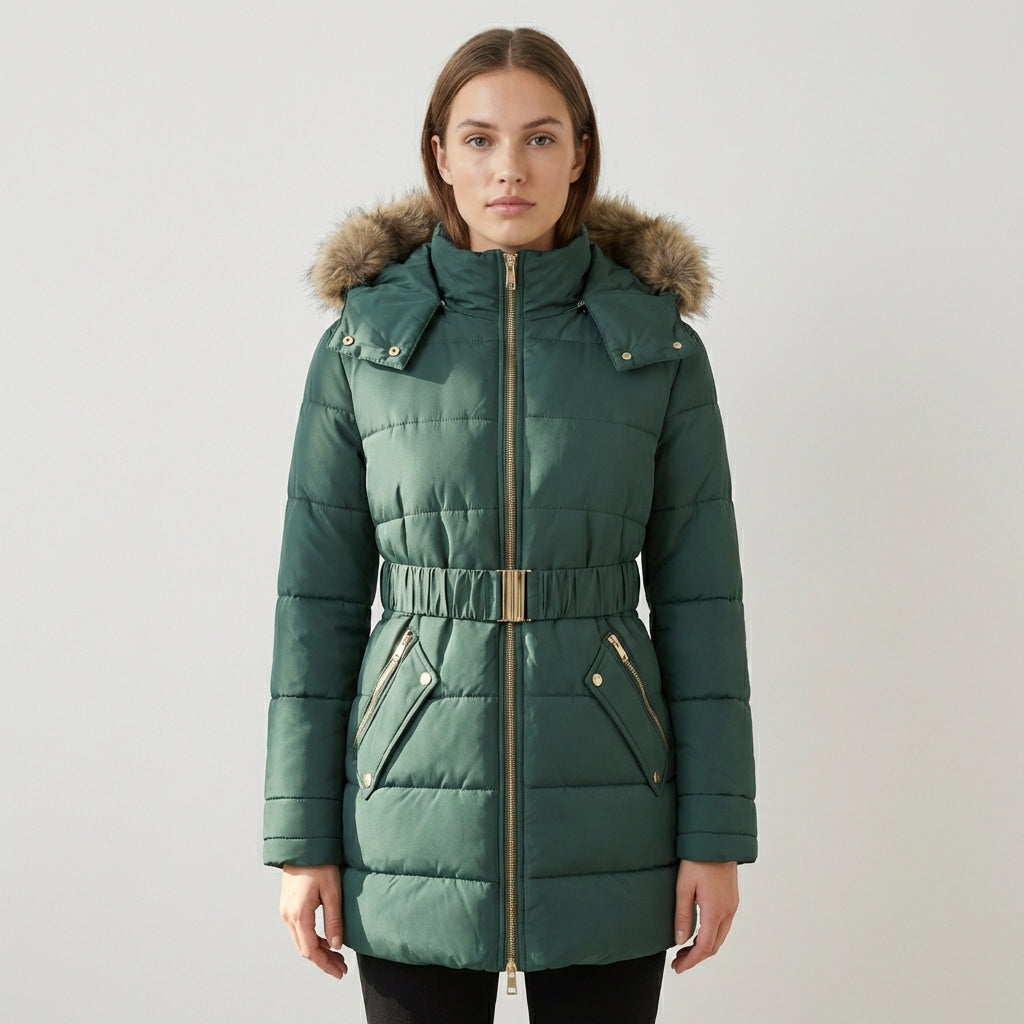 Charlotte | Quilted Puffer Jacket with Faux-Fur Hood - Lumina
