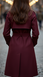 Elena Rouge | Double-Breasted Belted Trench Coat – Lumina