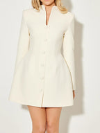 Aurora | Coat Dress with Statement Bow Collar - Lumina