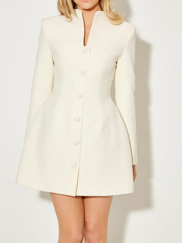 Aurora | Coat Dress with Statement Bow Collar - Lumina