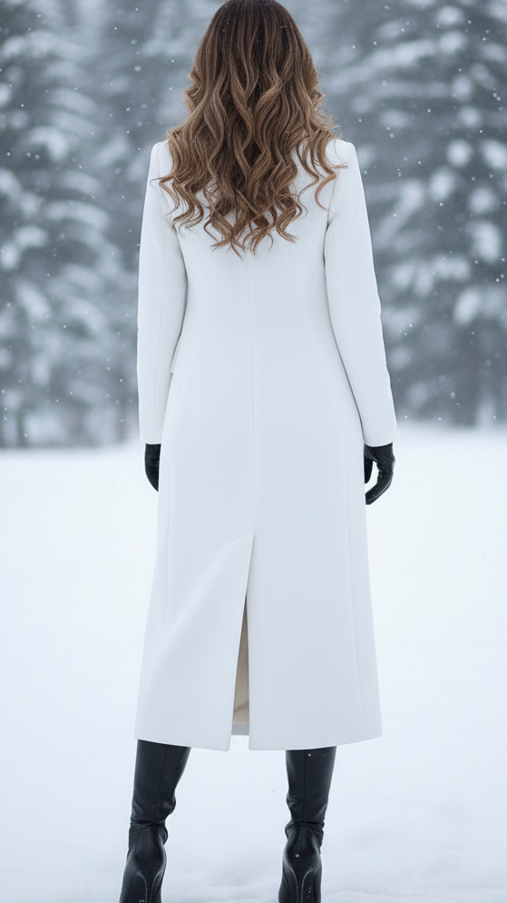 Elena Luxe | Double-Breasted Longline Coat – Lumina