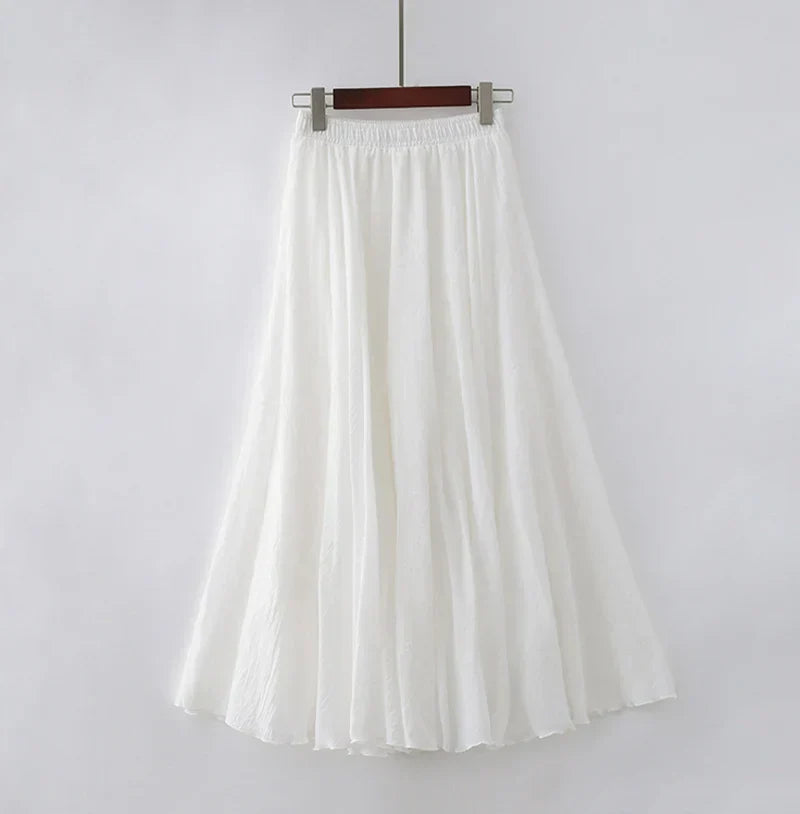 Elianne | Elegant Beige Maxi Skirt with High Waist - Lumina