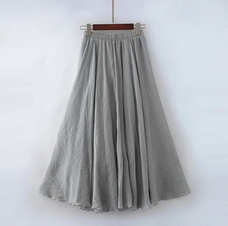Elianne | Elegant Beige Maxi Skirt with High Waist - Lumina