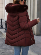 Florence | Elegant Quilted Puffer Coat with Faux-Fur Hood - Lumina