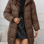 Holly | Cozy Longline Hooded Puffer Coat with Minimalist Design - Lumina