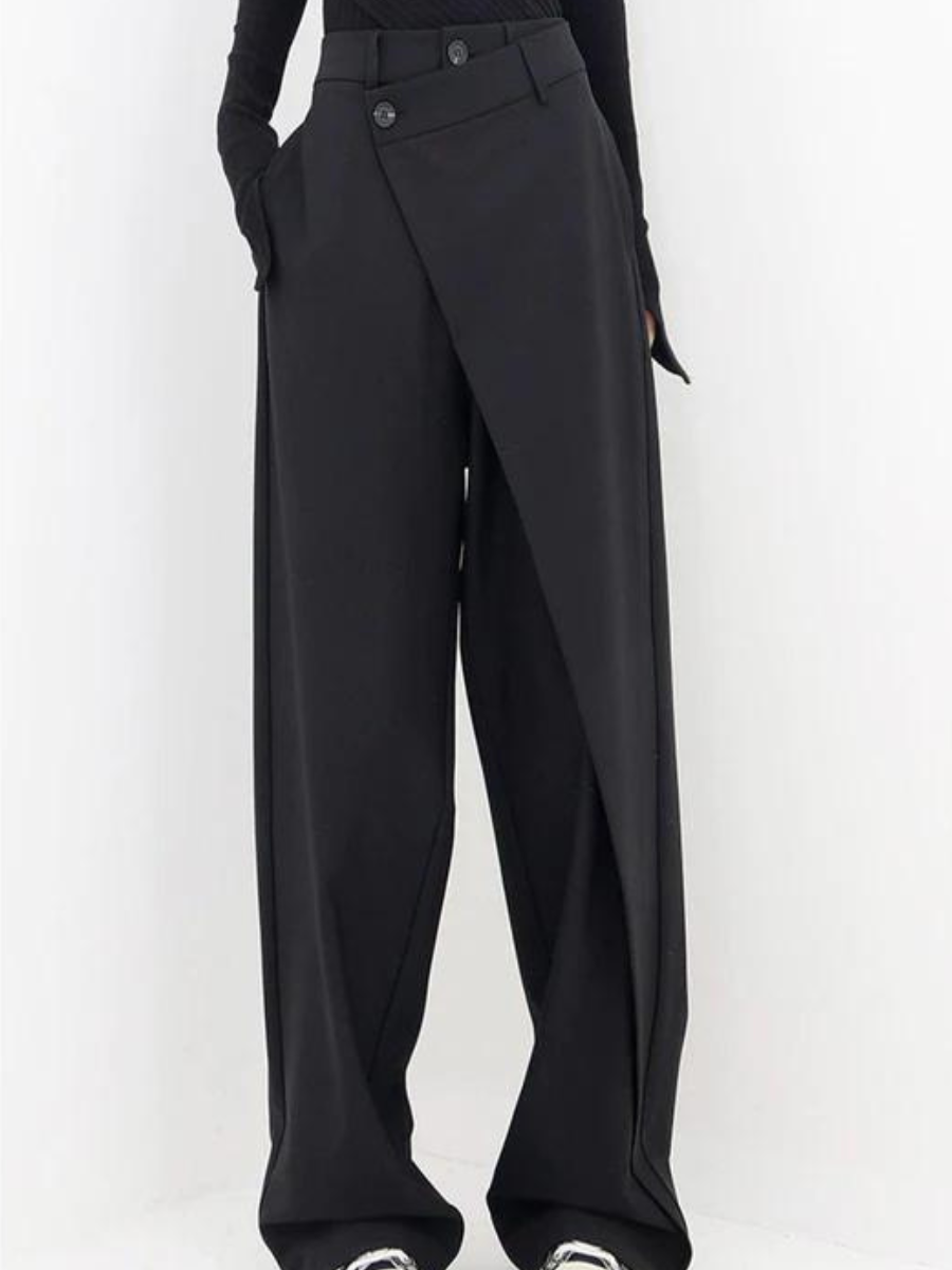 Isabella | Chic Asymmetric Wide Leg Trousers - Lumina