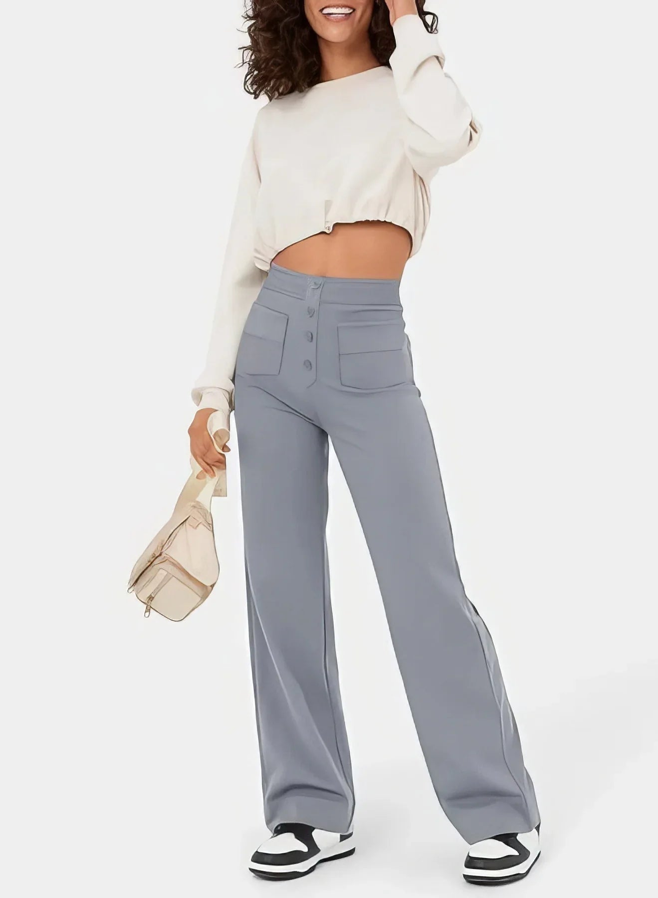 Isabella | Elegant High-Waisted Trousers with Flattering Fit - Lumina