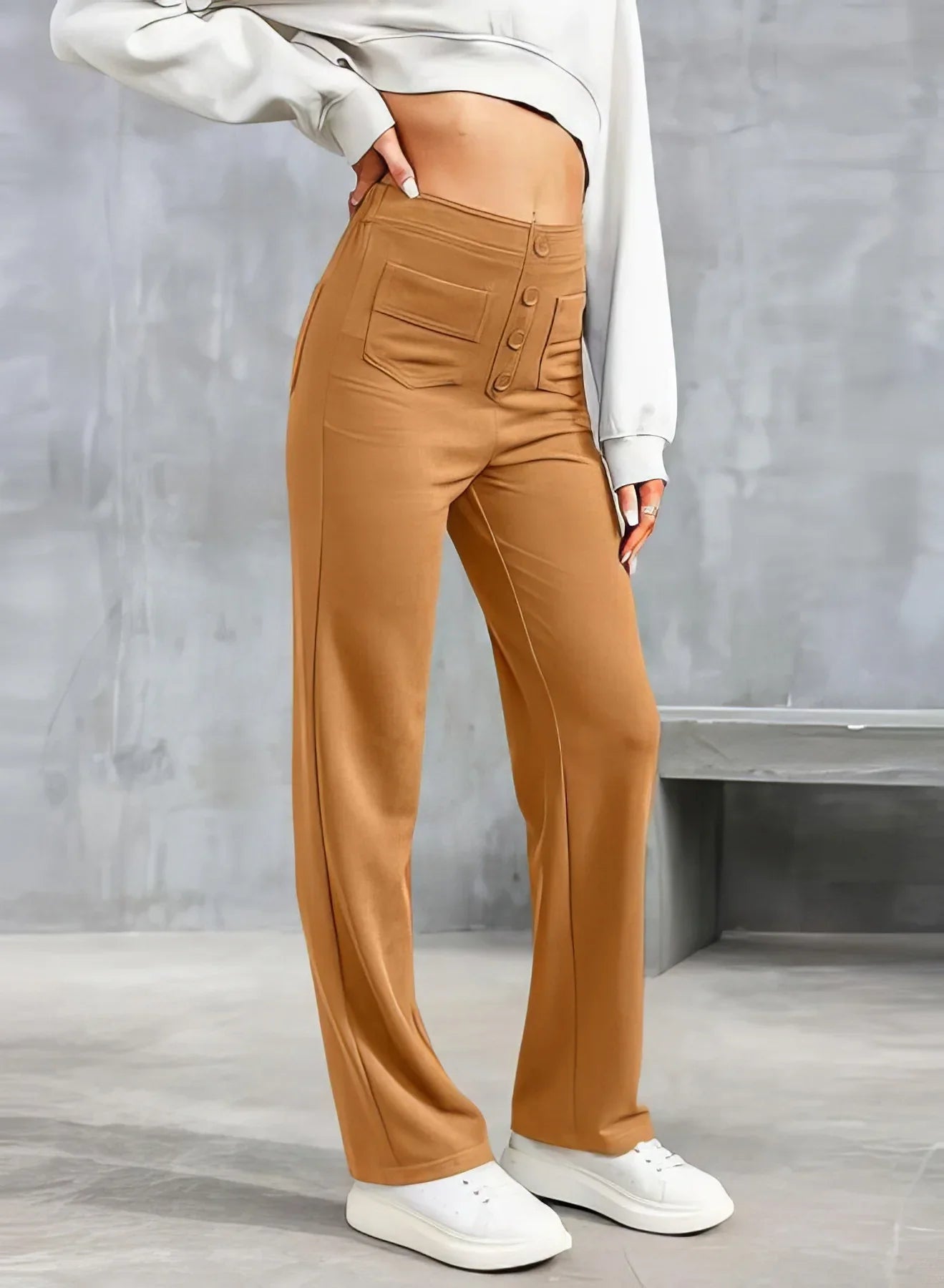 Isabella | Elegant High-Waisted Trousers with Flattering Fit - Lumina