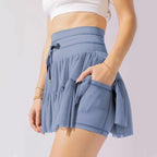 Isabella | Elegant Pleated Mini Skirt with Integrated Shorts - Lumina