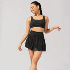 Isabella | Elegant Pleated Mini Skirt with Integrated Shorts - Lumina