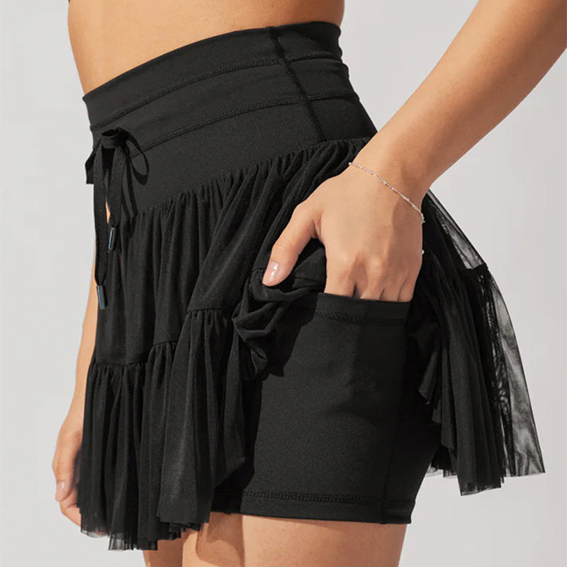 Isabella | Elegant Pleated Mini Skirt with Integrated Shorts - Lumina