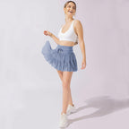 Isabella | Elegant Pleated Mini Skirt with Integrated Shorts - Lumina