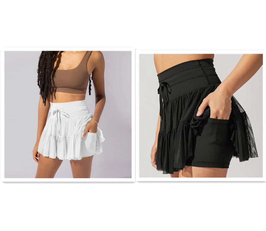 Isabella | Elegant Pleated Mini Skirt with Integrated Shorts - Lumina
