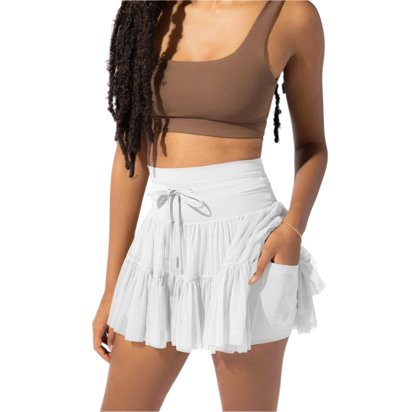 Isabella | Elegant Pleated Mini Skirt with Integrated Shorts - Lumina
