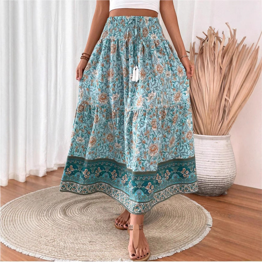 Isabella | Lightweight Floral Maxi Skirt with Layered Design - Lumina