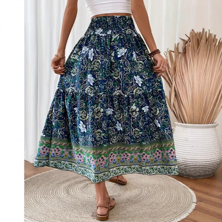 Isabella | Lightweight Floral Maxi Skirt with Layered Design - Lumina