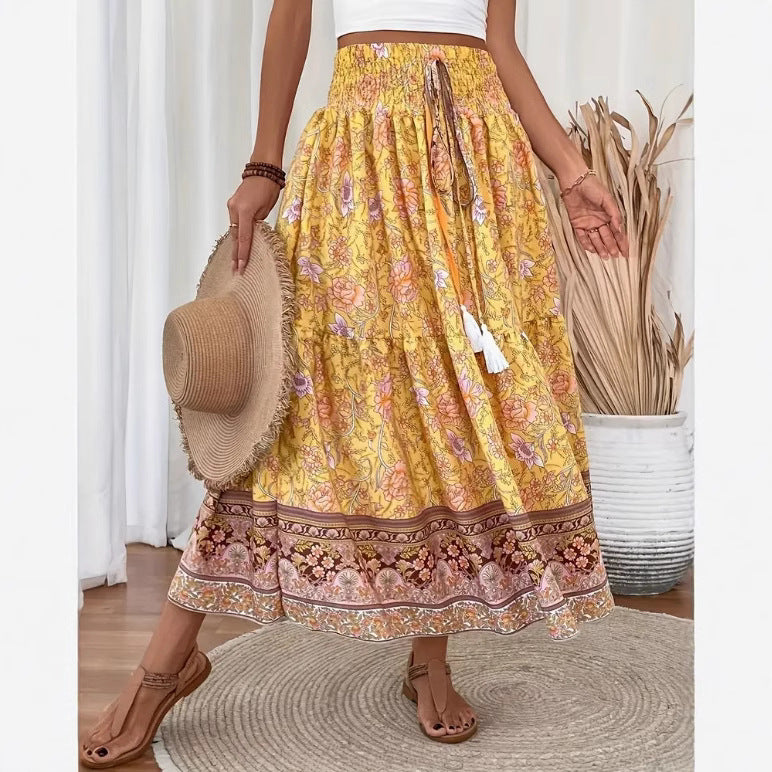 Isabella | Lightweight Floral Maxi Skirt with Layered Design - Lumina