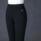 Isabella | Sleek High Waist Black Leggings with Faux Pocket - Lumina