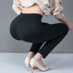 Isabella | Sleek High Waist Black Leggings with Faux Pocket - Lumina