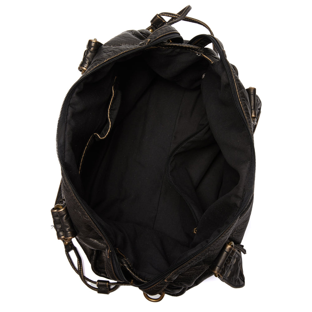 Isabella | Vintage-Inspired Black Handbag with Spacious Design - Lumina