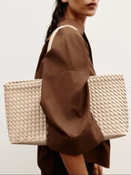 Lindsay | Elegant Woven Design Tote Bag with Ample Space - Lumina
