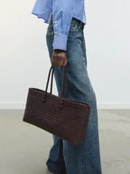 Lindsay | Elegant Woven Design Tote Bag with Ample Space - Lumina