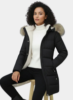 Lydia | Cozy Longline Puffer Coat with Faux-Fur Hood - Lumina