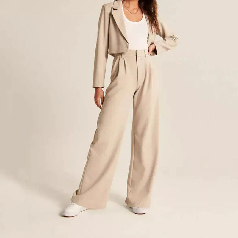 Marieke | Chic High-Waisted Wide-Leg Trousers - Lumina