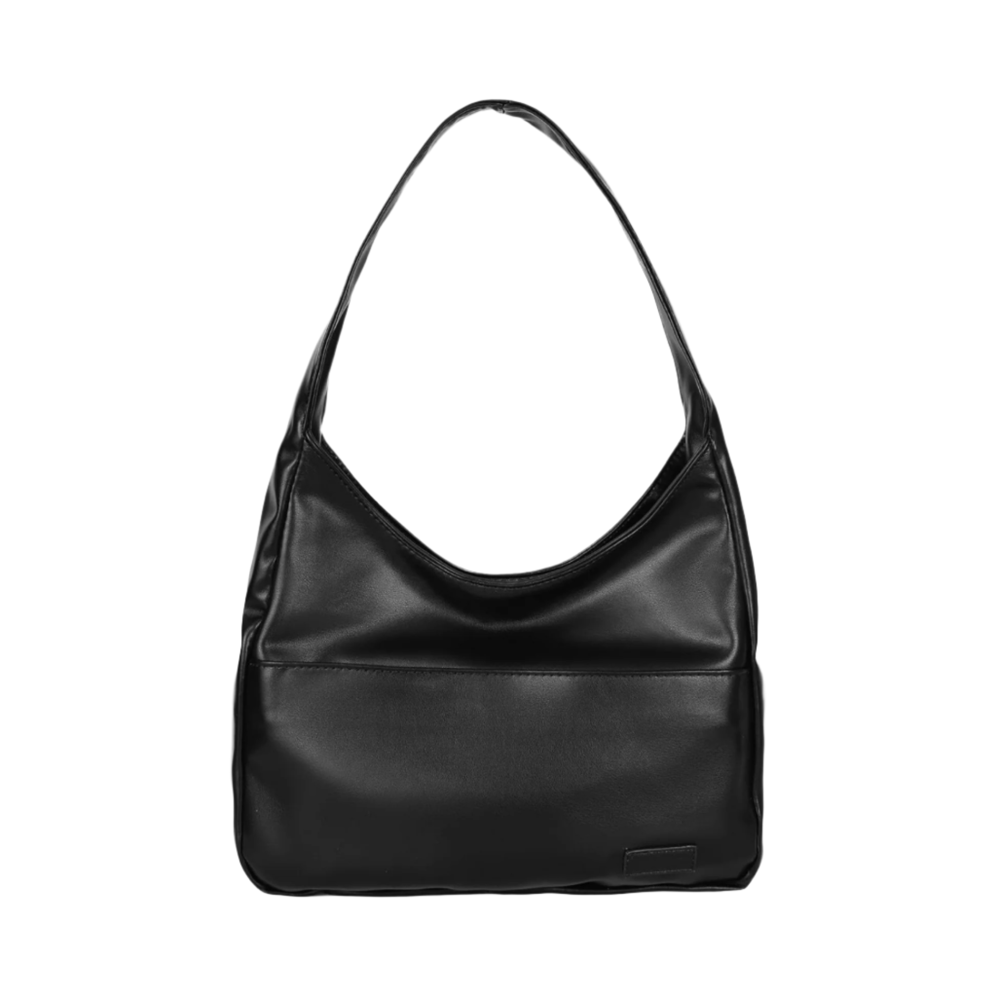 Maya | Chic Vegan Leather Black Shoulder Bag with Spacious Design - Lumina