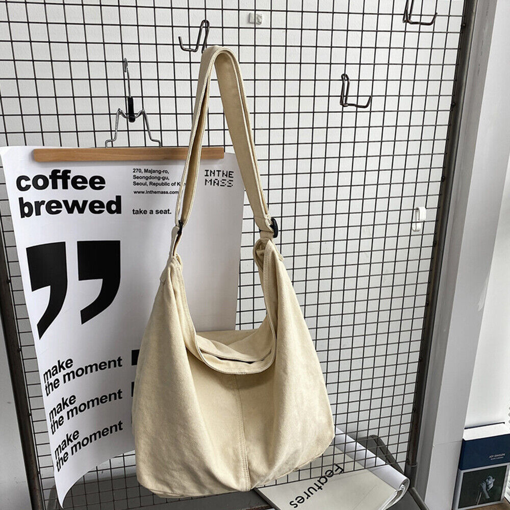 Noa | Minimalist Beige Canvas Shoulder Bag with Oversized Design - Lumina