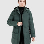 Olivia | Cozy Longline Hooded Puffer Coat with Quilted Design - Lumina